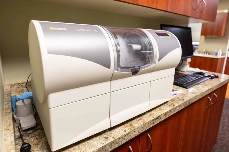 CEREC machine used for same-day crowns at Pearl Dentistry